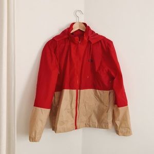 Lacoste Women's Red and Tan Utility Jacket